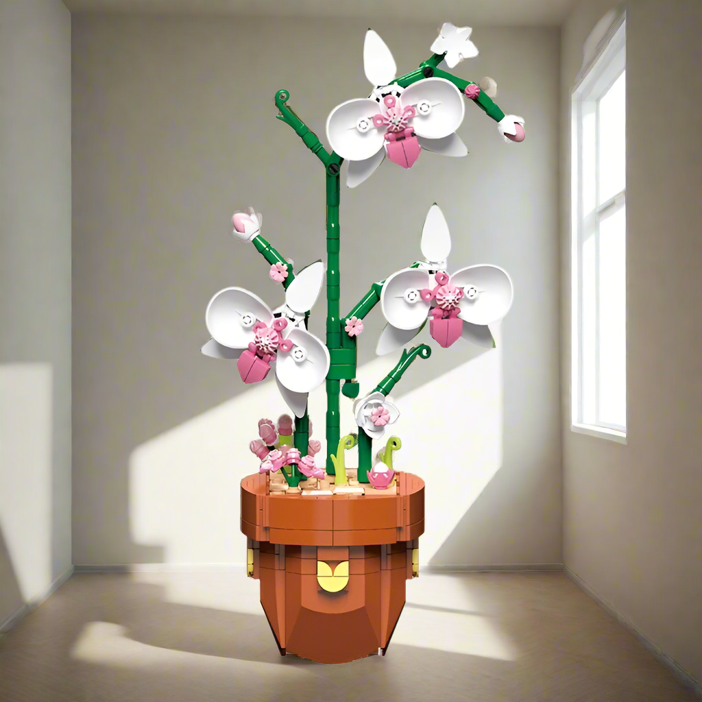 Set de constructie pentru copii si adulti, Zola, Orhidee in ghiveci, 6 ani +, 379 piese, 21 x 6 x 31 cm Set de constructie pentru copii si adulti, Zola, Orhidee in ghiveci, 6 ani +, 379 piese, 21 x 6 x 31 cm